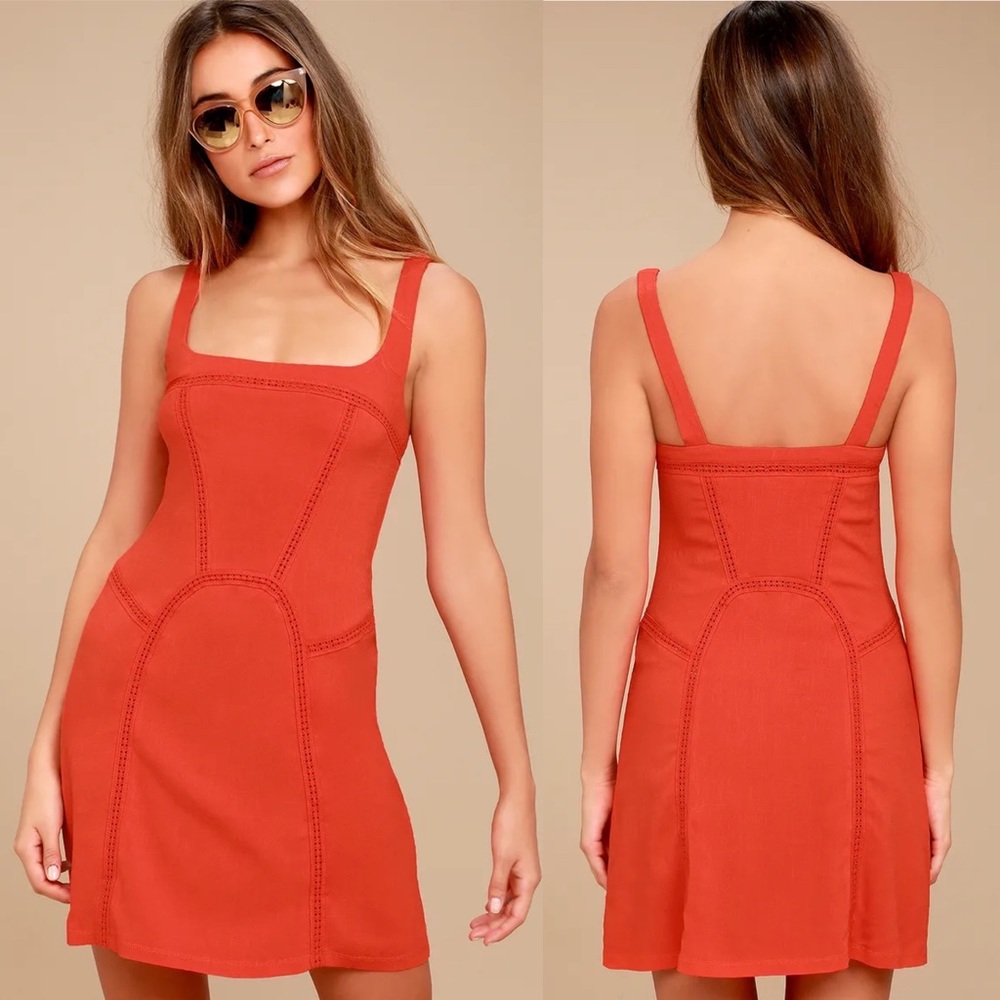 Free People Orange Mini Dress